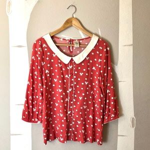 Disney by Lauren Conrad Mickey Polka Dot Blouse